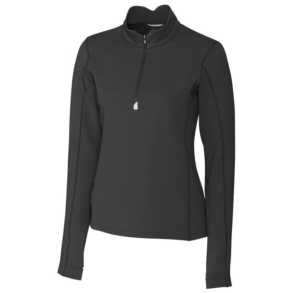 NEW Cutter & Buck DryTec 50+ UPF Quarter Zip Pullover Black Womens Small